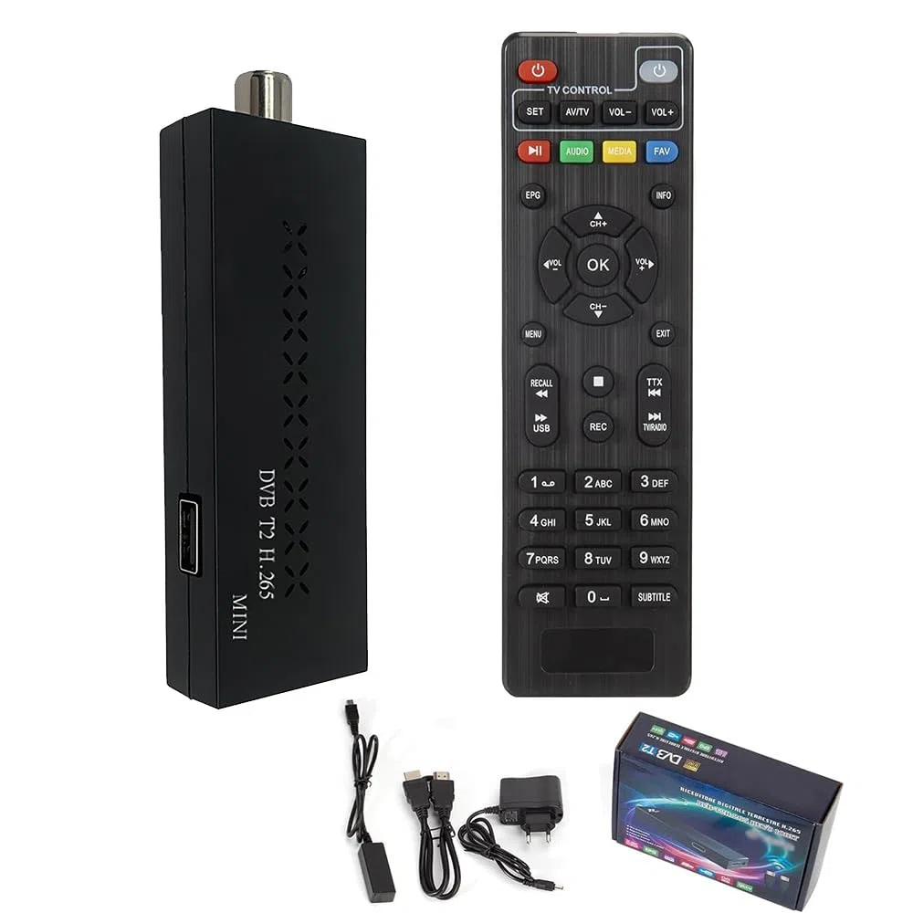 Romicta DVB-T2 Receiver & Kabel-Receiver DVB-C – H.265 HEVC FTA Full HD 1080P, PVR, USB, HDMI, Timeshift, Digitaler Terrestrischer TV-Tuner, Keine Unterstützung für Freenet TV und Satelliten