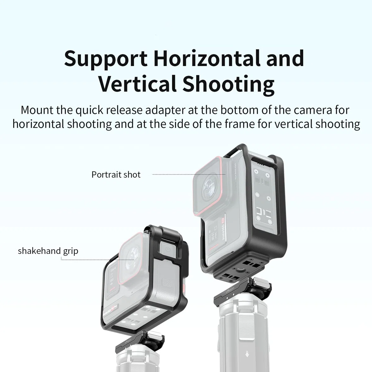 Schutzrahmen Halterung für Insta360 Ace Pro 2, Vertikal Horizontal Halter Mount Kamera Käfig Zubehör für Insta360 Ace Pro 2/Insta360 Ace Pro/Insta360 Ace