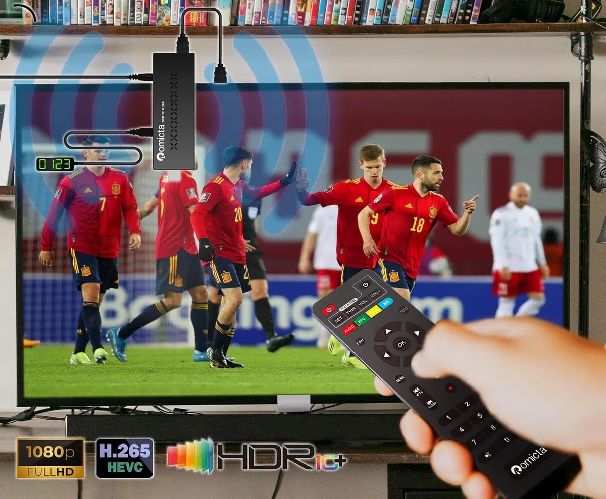 Romicta DVB-T2 Receiver 2025 & Kabel-Receiver DVB-C – H.265 HEVC FTA Full HD PVR, USB, HDMI, Digitaler Terrestrischer TV-Tuner, Full HD 1080p High Definition Digital Receiver