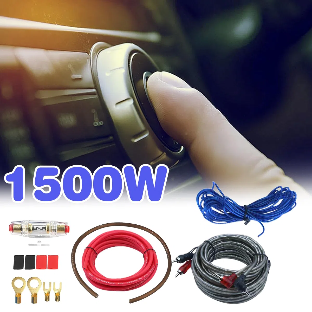 7Pcs Kfz Verstärker Kabelsatz, 4GA Subwoofer Kabel Set mit Sicherung, 5m Endstufe Kabel Set & Installations-Set für Verstärker und Subwoofer, Car Audio Wire HiFi-System Kfz