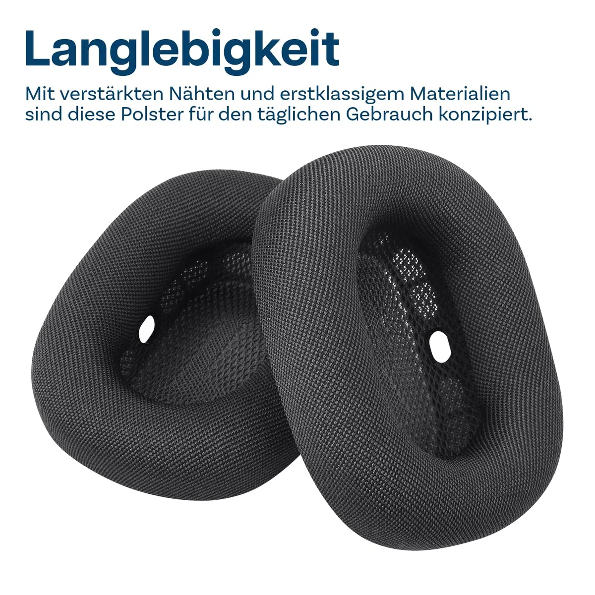 Ersatz Ohrpolster für AirPods Max Kopfhörer von MMOBIEL - Mesh Gewebe Kopfhörer Ohrpolster – Ersatzpolster – Grau