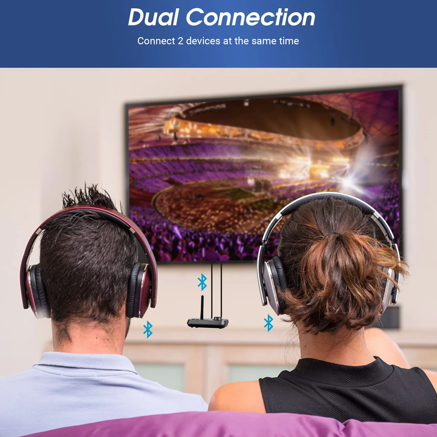 August MR280 Bluetooth 5.0 Audio Sender Empfänger 2 in 1 für TV PC Kopfhörer HiFi Lautsprecher Adapter mit Bypass Low Latency Multipoint Lautstärkeregelung Optical RCA 3.5 Aux USB-C für 2 Geräte