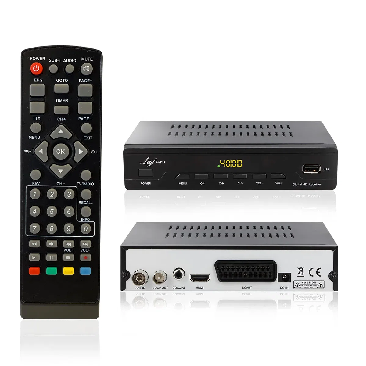 LEYF PA-2211 Kabel Receiver DVB-C Digitales Kabelfernsehen Full HD TV(DVB-C / C2, HDTV, DVB-T/T2, HD, SCART, USB) Kabelfernsehen für alle Kabelanbiete