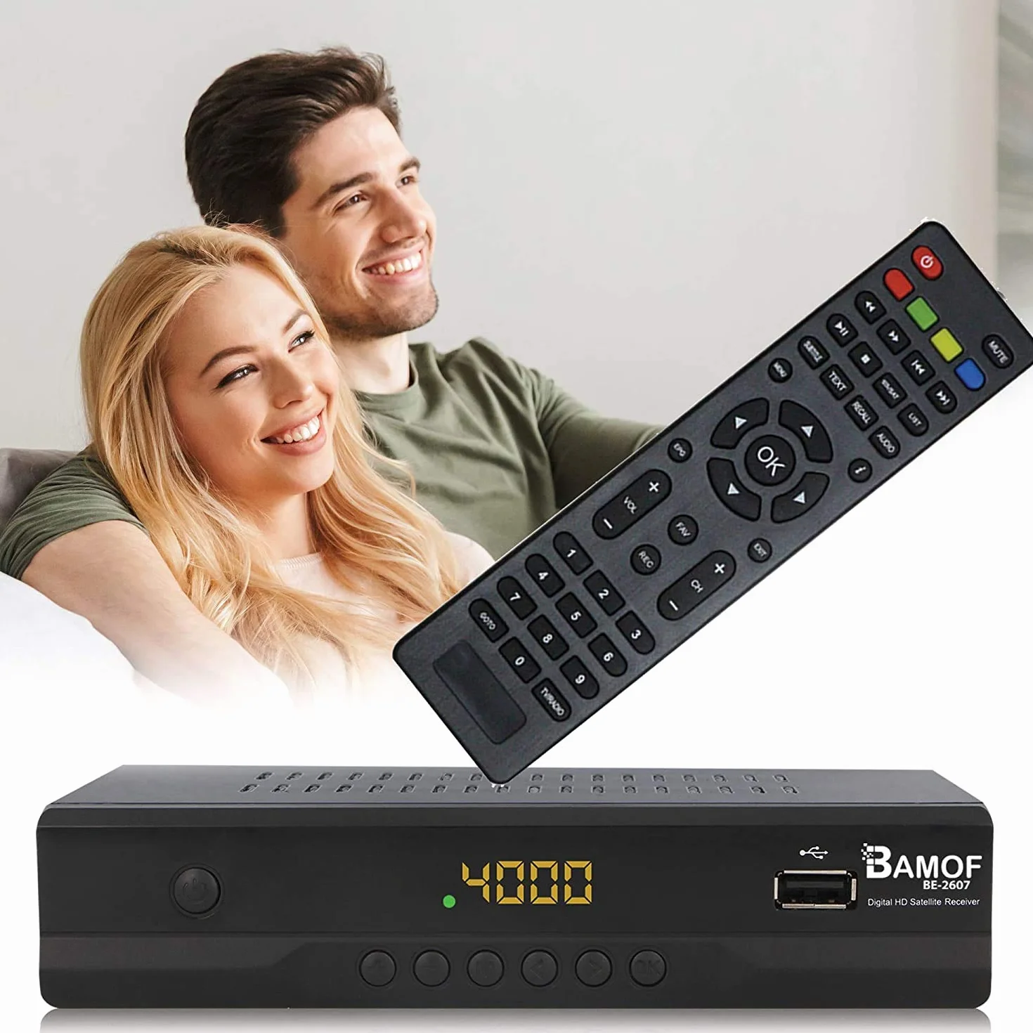 hd-line Bamof BE-2607 Digital Satelliten Sat Receiver - (HDTV, DVB-S/S2, HDMI, SCART, 2X USB 2.0, Full HD 1080p) [Vorprogrammiert für Astra Hotbird Türksat] [Energieklasse A+++]