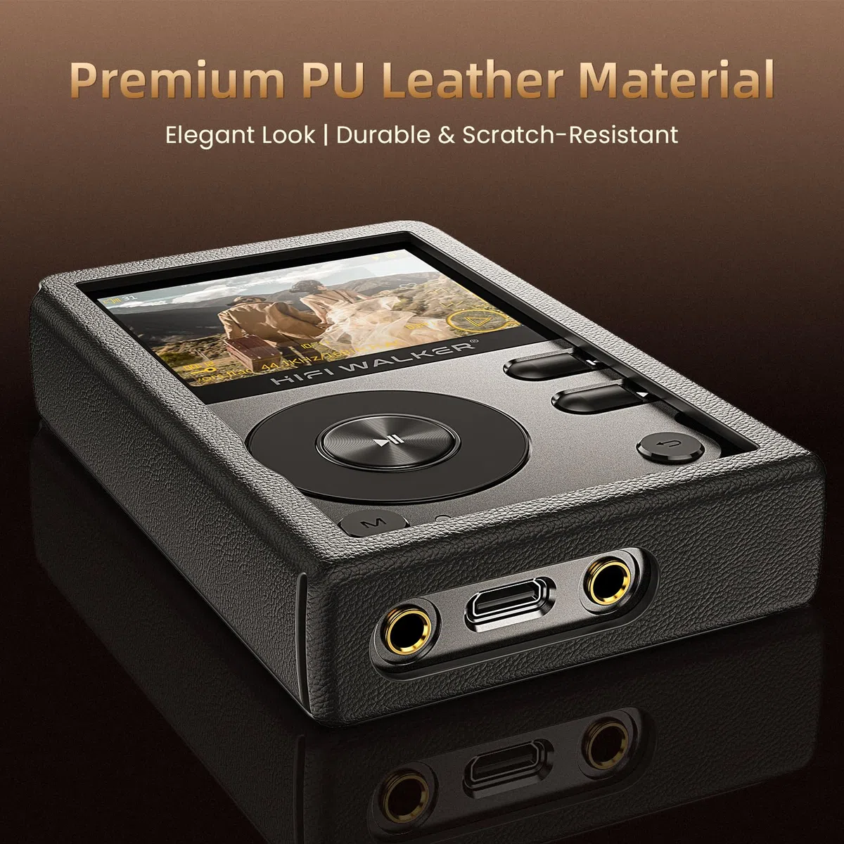 HIFI WALKER PU Leder Schutzhülle H2 – Passgenauer Rundumschutz, Stoßfest & Kratzfest, Leichtes Design, Schwarz (Nur Hülle)