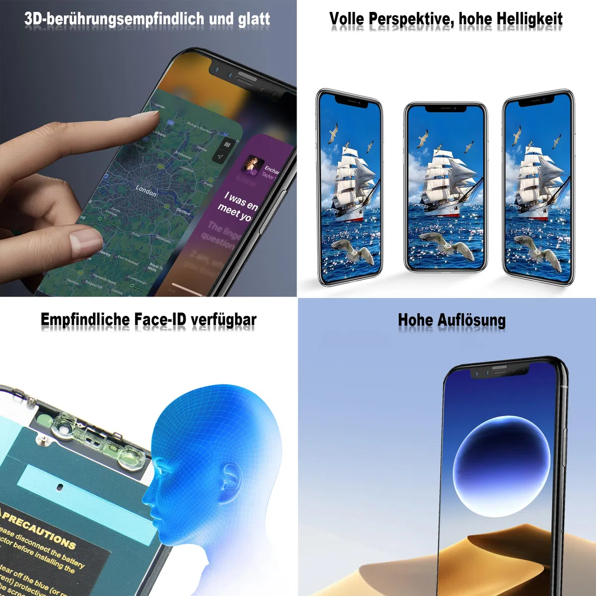 für iPhone 14 Display 6,1 Zoll (Modell A2649, A2881, A2882, A2883, A2884) LCD Display and 3D-Touchscreen-Digitalisierer mit Reparaturwerkzeug