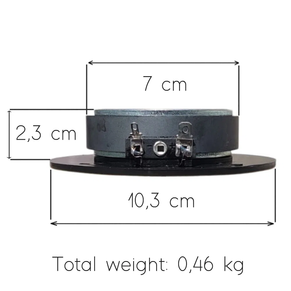 MASTER AUDIO 1 RSQ802 Kalottenhochtöner schwarz 100 Watt rms 200 Watt max 10 cm 100 mm 4" Impedanz 8 Ohm 25 mm Spule Ultra Slim für Homeparty, 1 Stück + gratis Kondensator