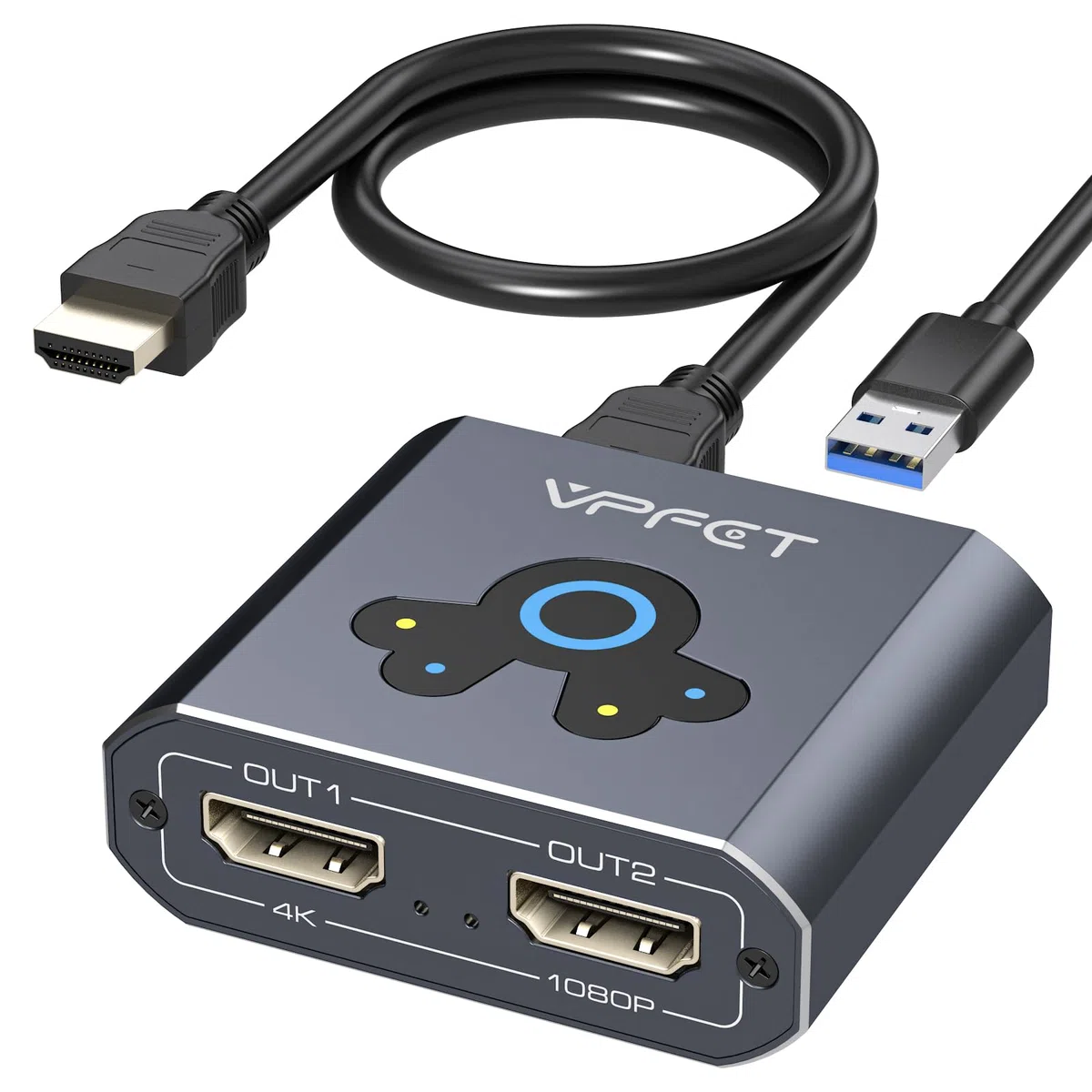 VEDINDUST HDMI Splitter Extend 4K@60Hz zu Dual HDMI Adapter Support Mirror oder Extend kompatibel mit Windows XP/7/8/10/11 und macOS geeignet für Monitore Fernseher Projektoren