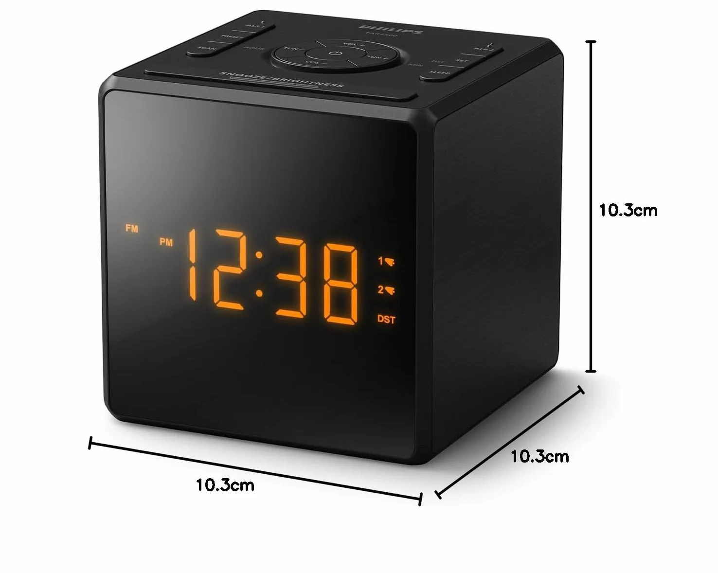 Philips TAR4500 Dual-Alarm FM Radiowecker mit USB-C-Ladeanschluss