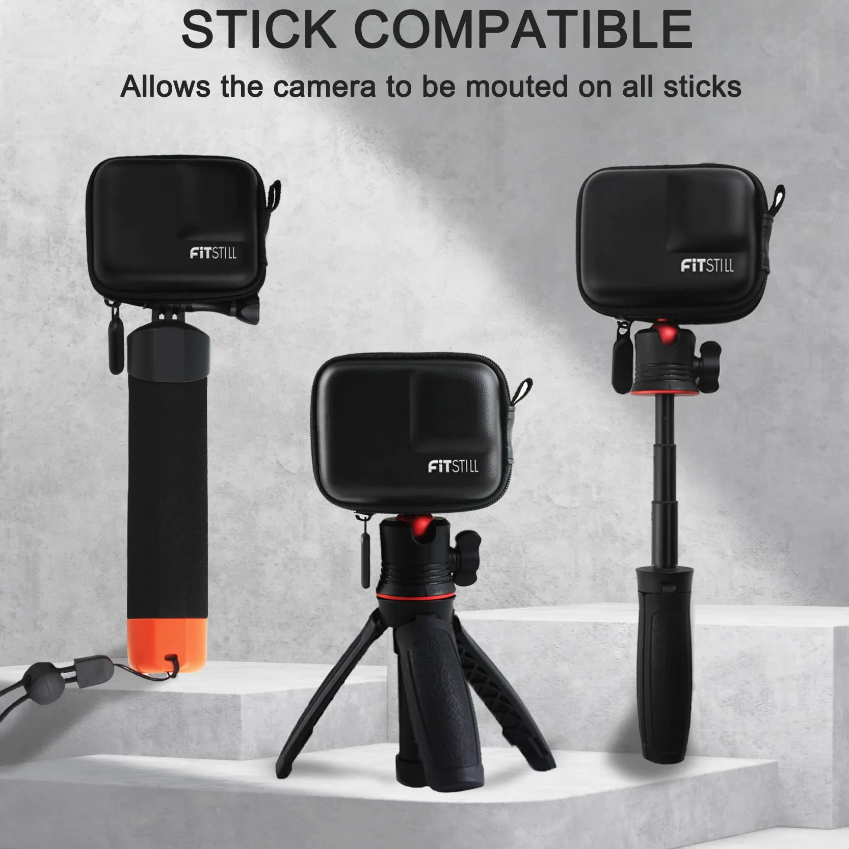 FitStill Schutz-Aufbewahrungsset für Go Pro Hero 13 schwarz, PU-Mini-Tragetasche, Silikon-Schutzhülle austauschbare Akku-Seitenabdeckung & Displayschutz & Objektivdeckel & Trageband für Hero13-Zubehör