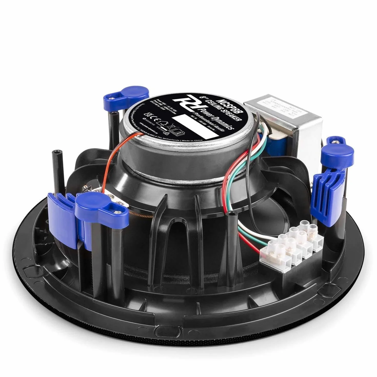 Power Dynamics NCSP8 - Deckenlautsprecher mit 8" Tieftöner, 40 Watt, 2-Wege Einbaulautsprecher, Magnet Gitter & Flaches Design – ideal für Wohnraum, Büros, Restaurants - 22,9cm x 8,7cm - Schwarz
