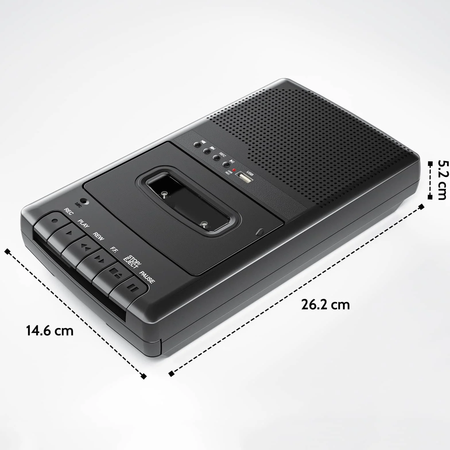 kassettenrekorder Portable Kassettenspieler Cassette Player Recorder Kassetten Digitalisieren auf USB mit Griff, Kopfhörer, Mikrofon, Lautsprecher