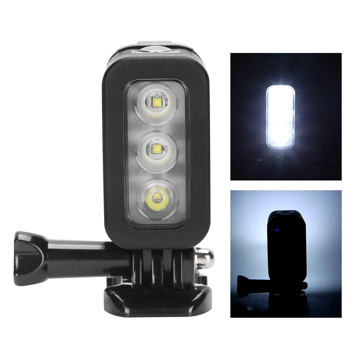 Unterwasser Licht für Kameras, Wasserdichtes LED Videolicht Unterwasserlichter Dimmbare Unterwasserlampe Tauchlampe, kompatibel mit 4 3 2 1 sj4000 sj5000 sj6000