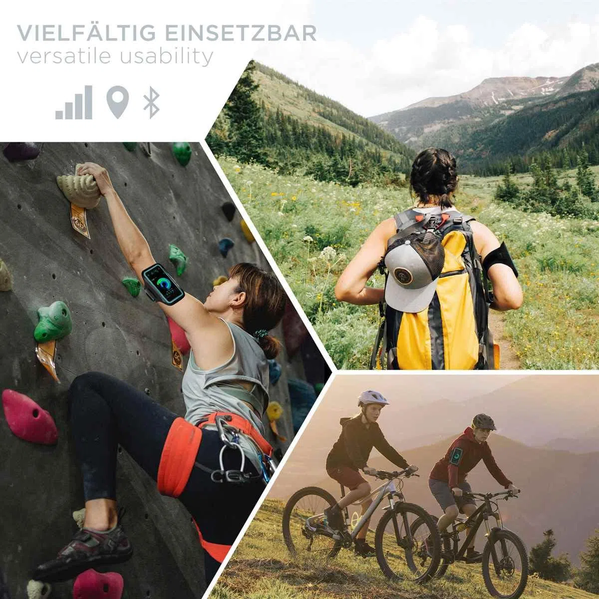ONEFLOW Workout Case für Samsung Galaxy A55 5G Sportarmband zum Joggen mit Touch Fenster, Handy Armband für Sport und Outdoor, Handyhalterung für den Arm, Lauftasche Jogging, Blau