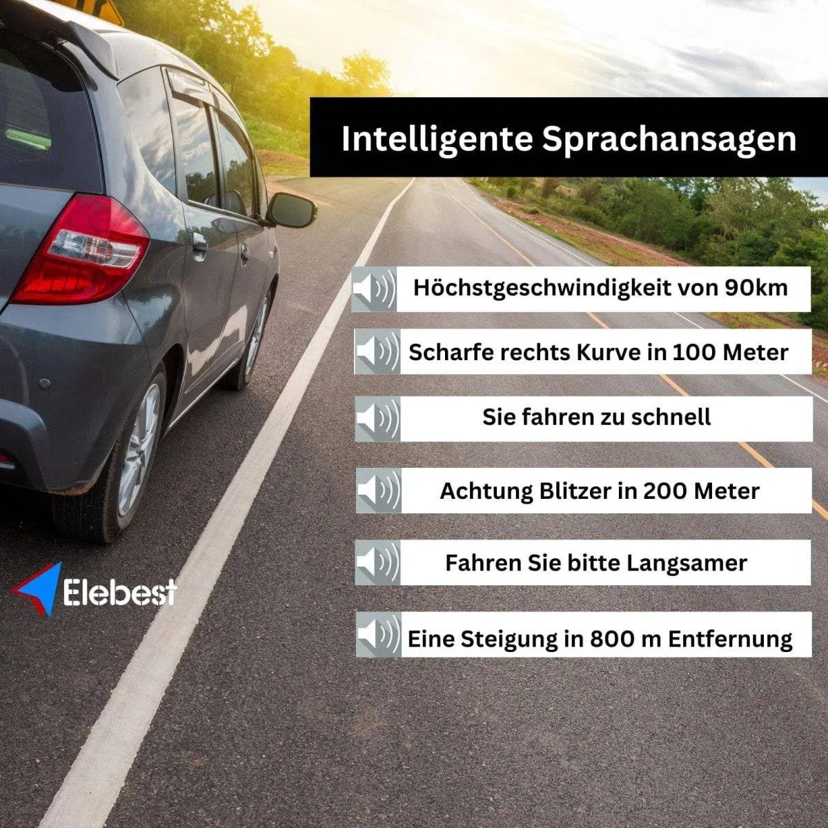 Elebest 90T Navigationsgerät – 9" Großes Display TMC-Verkehrsfunk LKW - Auto - Wohnmobil Navi