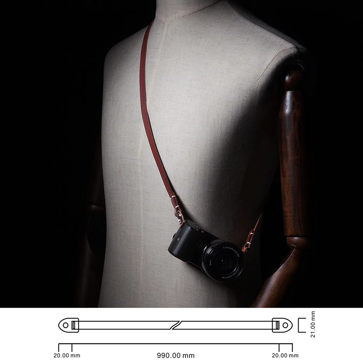 Kameragurt Kamera Halsband Natur Leder Kamera Tragegurt Verstellbar für DSLR SLR Kompakt Kamera für Sony, Canon, Pentax, Nikon, Olympus usw