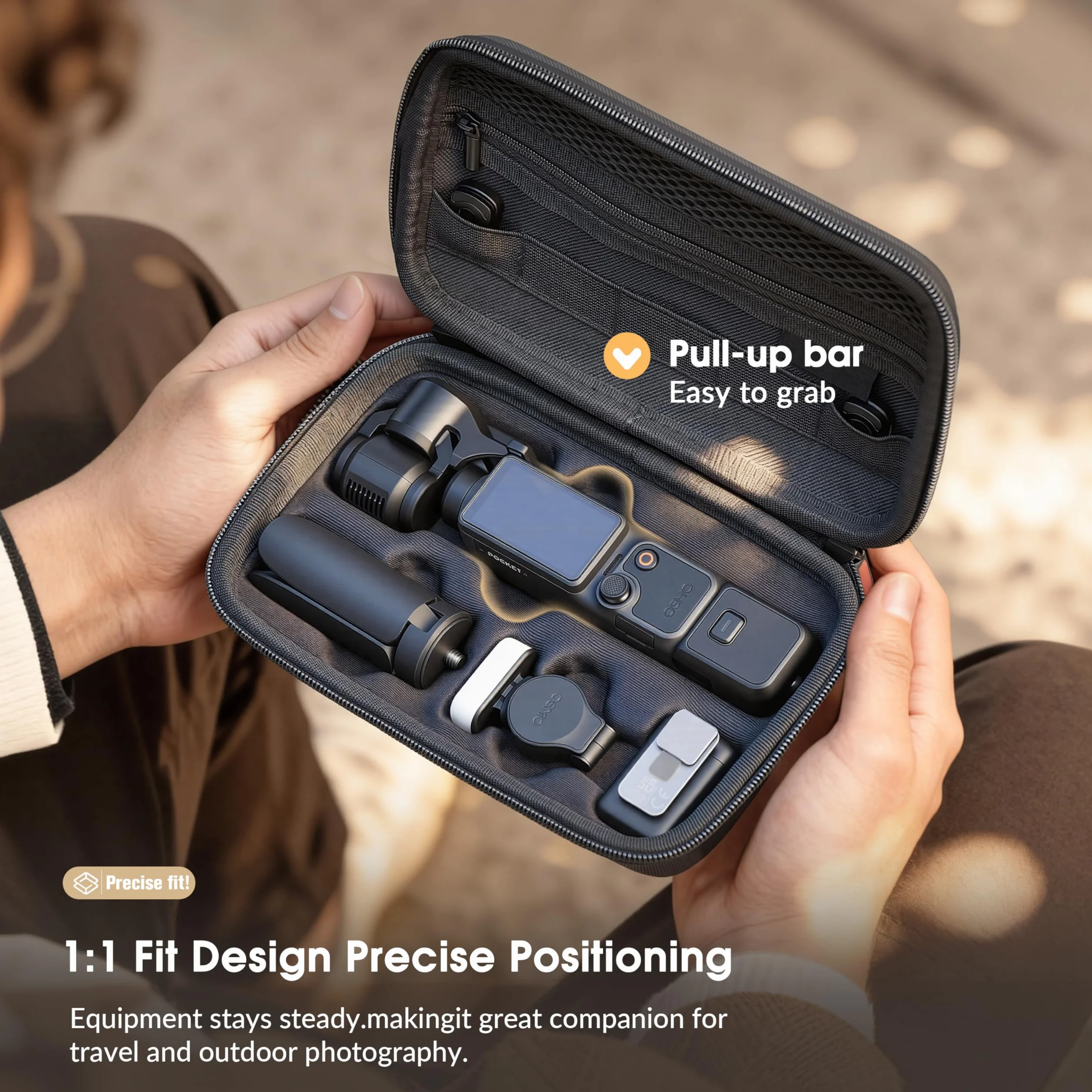 STARTRC PHOTO Schutztasche für DJI Osmo Pocket 4 Kreativ Combo – PU Tragetasche mit Stoßschutz & Tragegriff, für Vlog Reise Outdoor