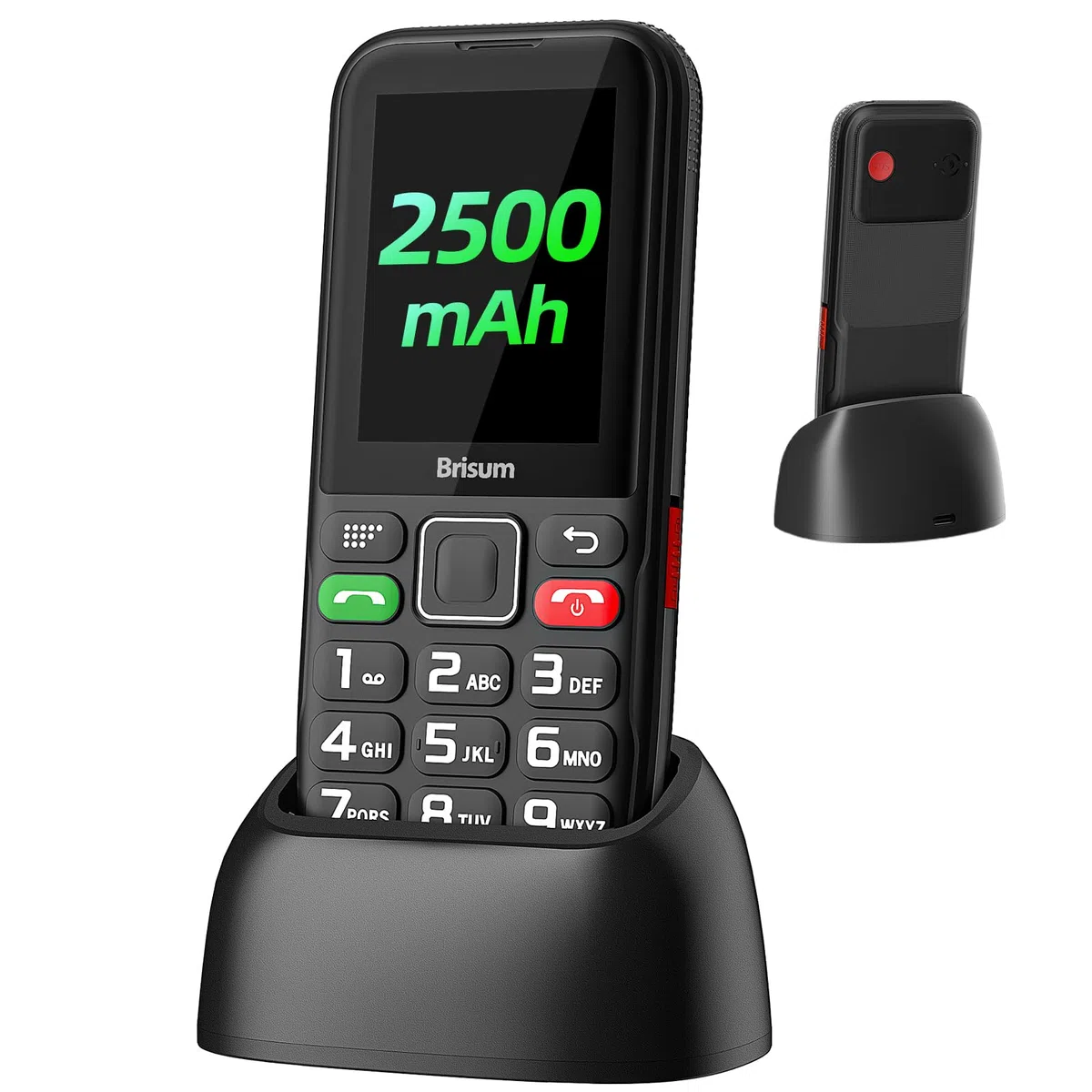 Version F22 Seniorenhandy ohne Vertrag | 2500 mAh Akku Lange Standby-Zeit |SIM mit Notruftaste | Rentner Handy Große Tasten| Großtastenhandy mit Ladestation