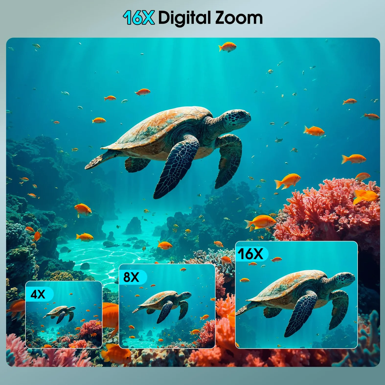 Unterwasserkamera 4K UHD, 64MP Autofocus Digitalkamera wasserdichte mit 32GB Karte, IP68 & 16FT Unterwasserkamera mit IPS HD Bildschirme, 16X schwimmfähig Digitalzoom, Aufhelllicht, zum Schnorcheln