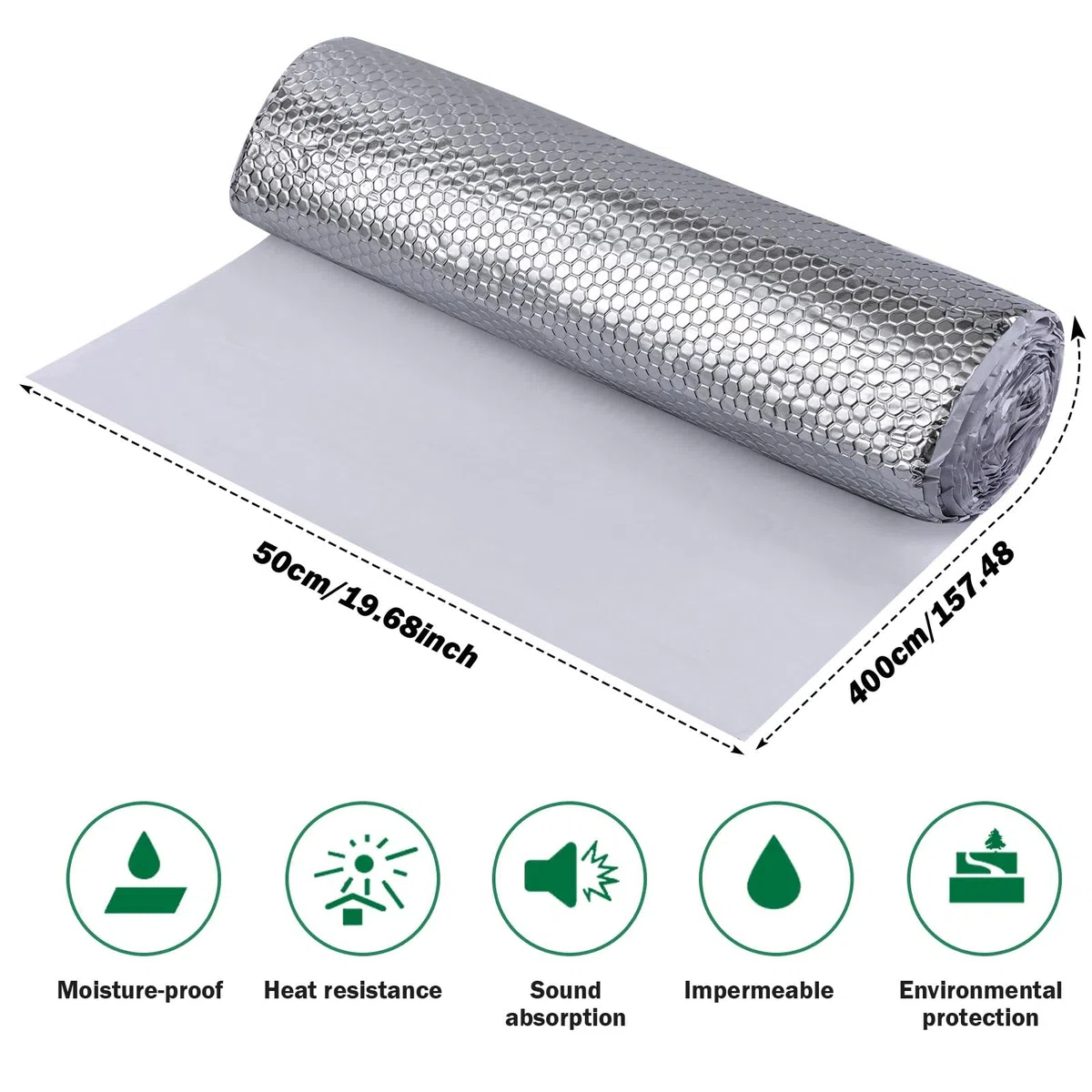 ChicoSoleil 1 Stück Alubutyl 2mm 50 cm x 400 cm = 2 m² Dämmmatte selbstklebend Auto Dämmung Anti Dröhn Matte Fahrzeugdämmung
