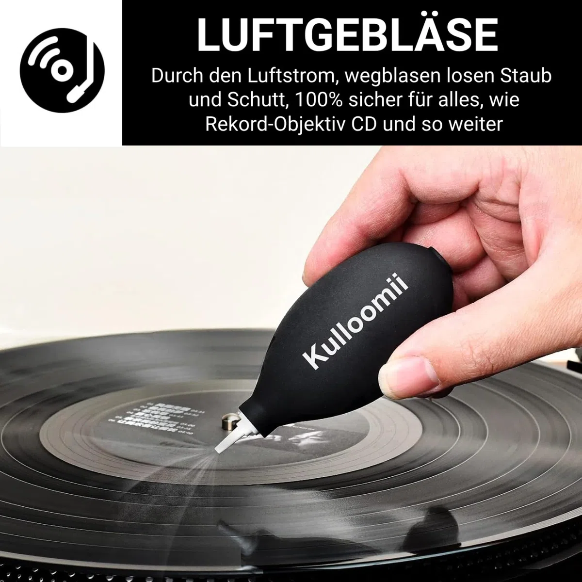 7-teiliges Reinigungsset für Schallplatten, weiche Samtbürste, Mikrofaserbürste, antistatische Flüssigkeit, Etikettenschutz, Luftgebläse, Stylusbürste