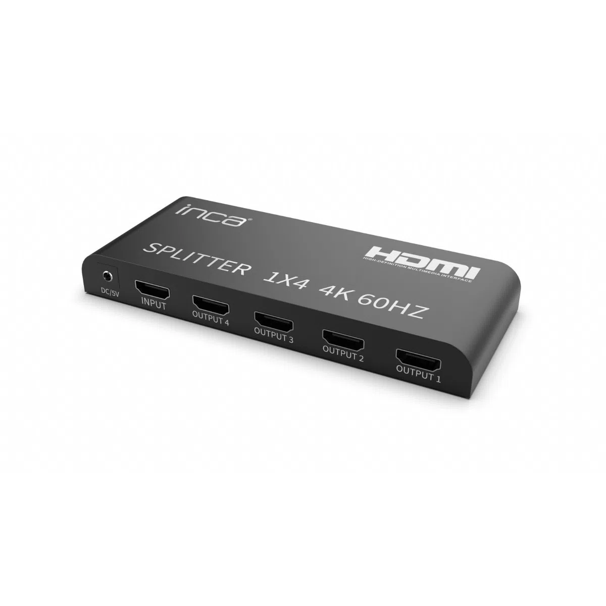 inca IHSK-460, HDMI Splitter, 1 In 4 Out 4K@60Hz, HDMI 2.0, HDCP 2.2, HDR & 3D, 1x4 Splitter, 4 Port für PS5, Xbox, Fire TV, Beamer