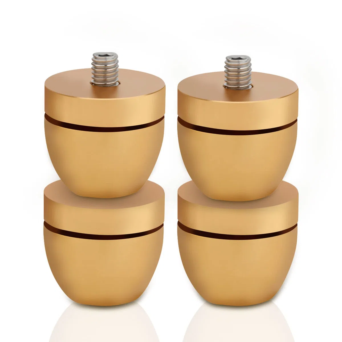 Lautsprecher Isolationsfüße Aluminium 33mm*30mm High-End HiFi Lautsprecher Pads Isolationsfüße Subwoofer füße Audio Verstärkerfüße für Audio,Lautsprecher,Subwoofer,Heimkino(4 Stück,Gold)