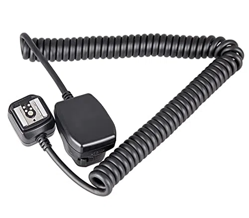 E-TTL I/II Blitzkabel OC-E3 Spiralkabel 0,6-1m Kompatibel mit Canon EOS Kameras & Blitzgeräte mit Mittenkontakt