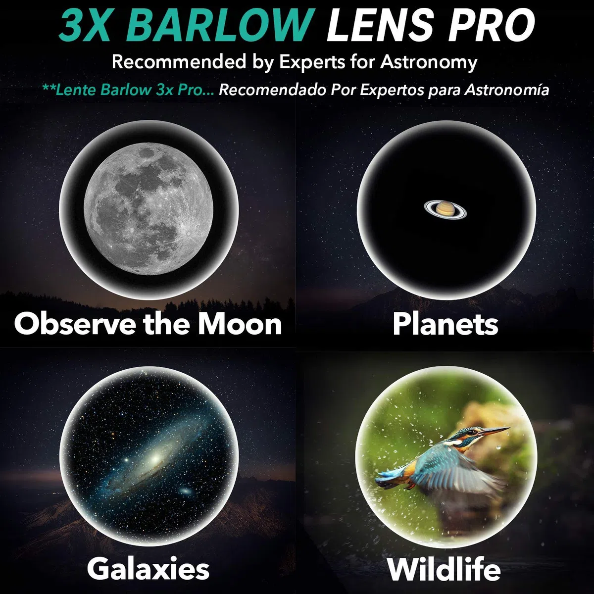 Barlow 3X Pro Slokey SkyWays Achromatisches Objektiv, hochwertige optische Qualität, behandelt mit FMC und Antireflexbeschichtung für EIN klares und helles Bild - Superleicht, kompakt und robust.