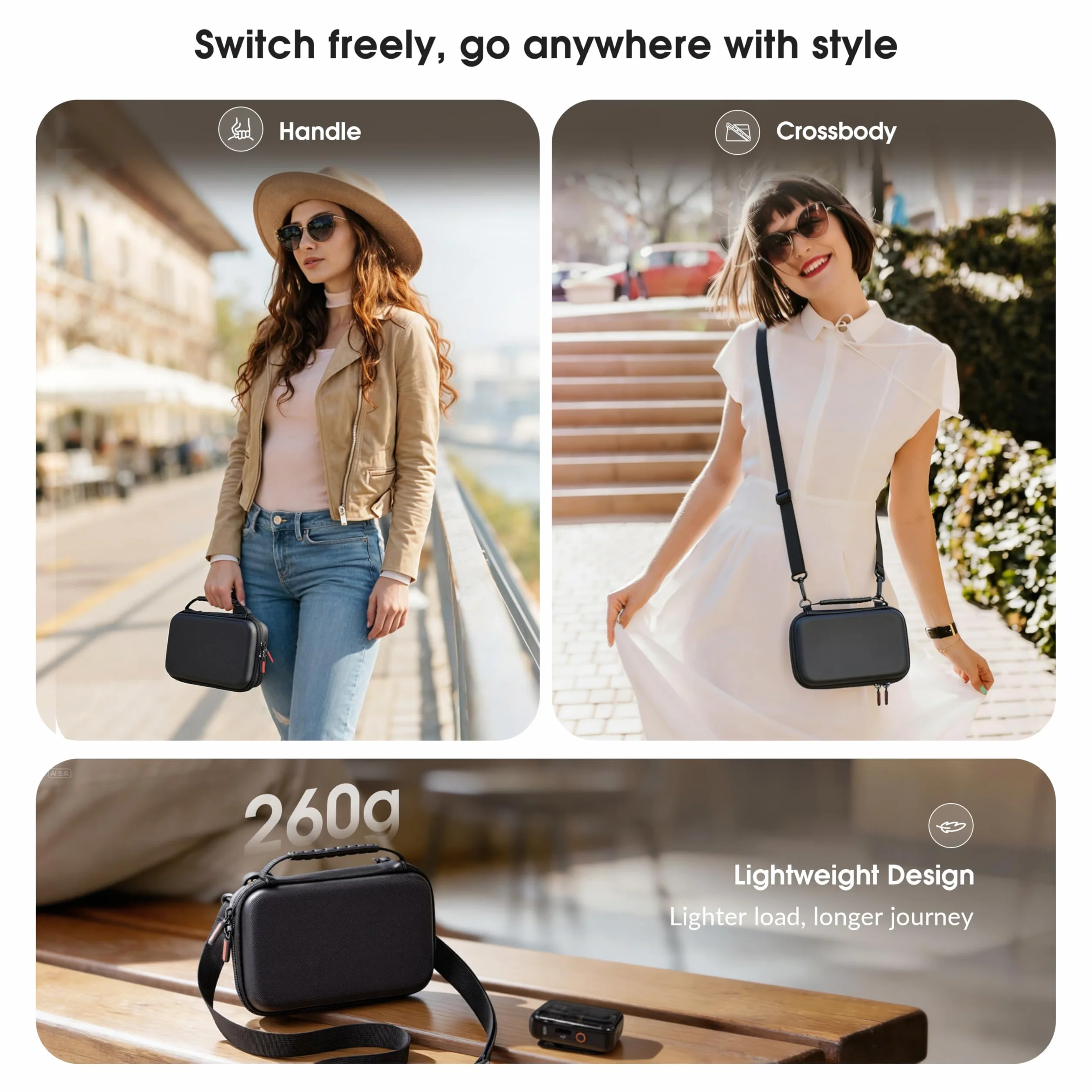 STARTRC PHOTO Schutztasche für DJI Osmo Pocket 4 Kreativ Combo – PU Tragetasche mit Stoßschutz & Tragegriff, für Vlog Reise Outdoor