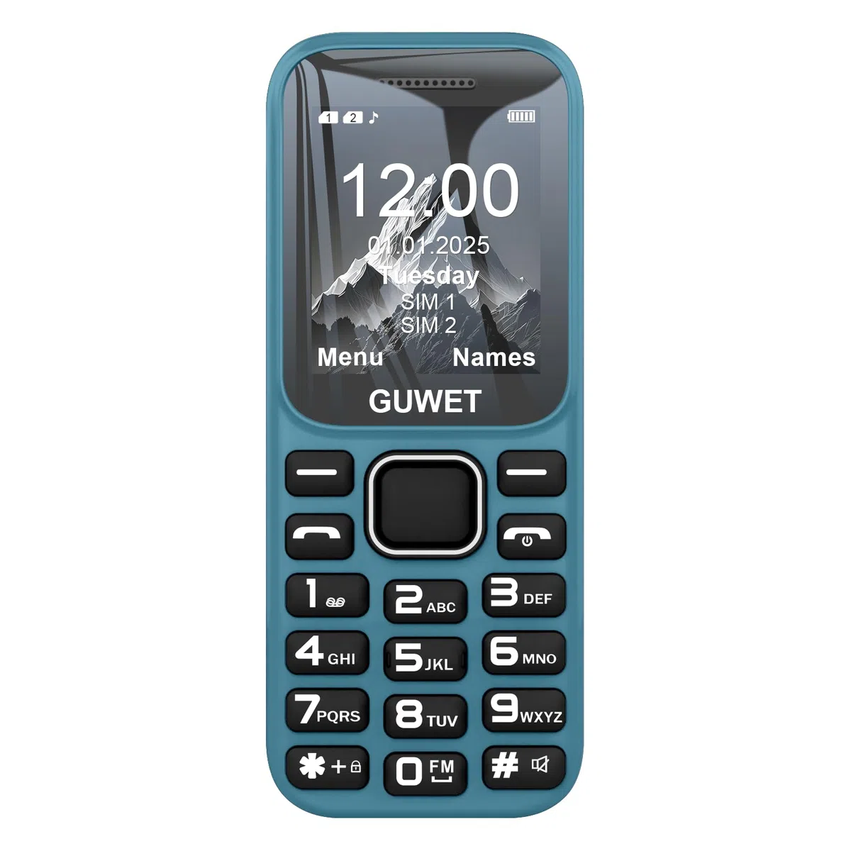 A2 2G Mobile Seniorenhandy ohne Vertrag, Großkapazitätsakku, Lange Standby-Zeit, Dual SIM mit Notruftaste, Rentner Handy große Tasten, Blau