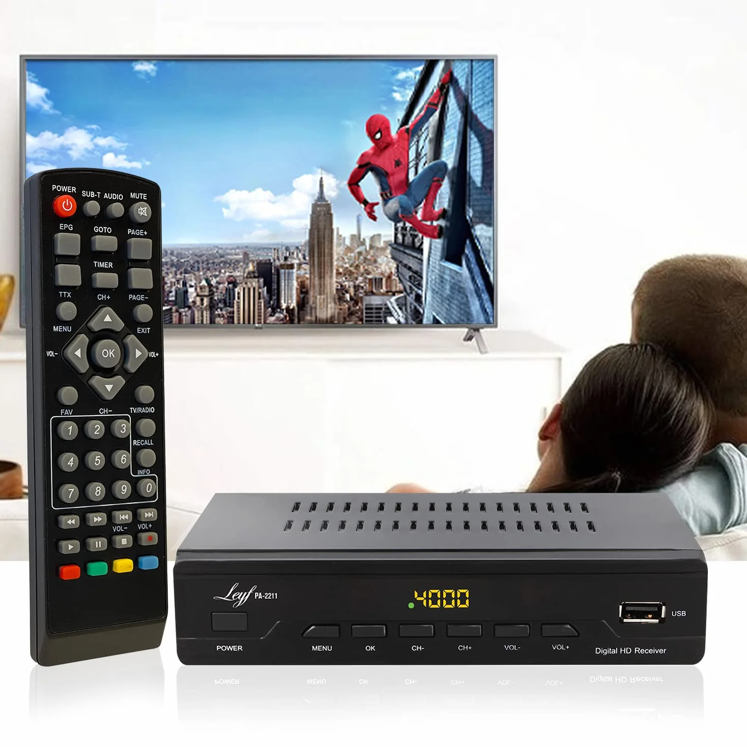 LEYF PA-2211 Kabel Receiver DVB-C Digitales Kabelfernsehen Full HD TV(DVB-C / C2, HDTV, DVB-T/T2, HD, SCART, USB) Kabelfernsehen für alle Kabelanbiete