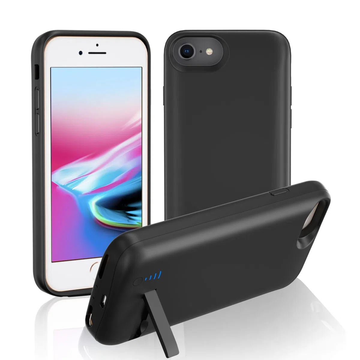 Akkuhülle für iPhone 8/7/6S/6/SE 2020(4.7",6000mAh), Schlanke Wiederaufladbare Erweiterte Ladehülle, Tragbare Schutzhülle mit Akku Hülle für iPhone SE 2020/7/6S/6/8/2022