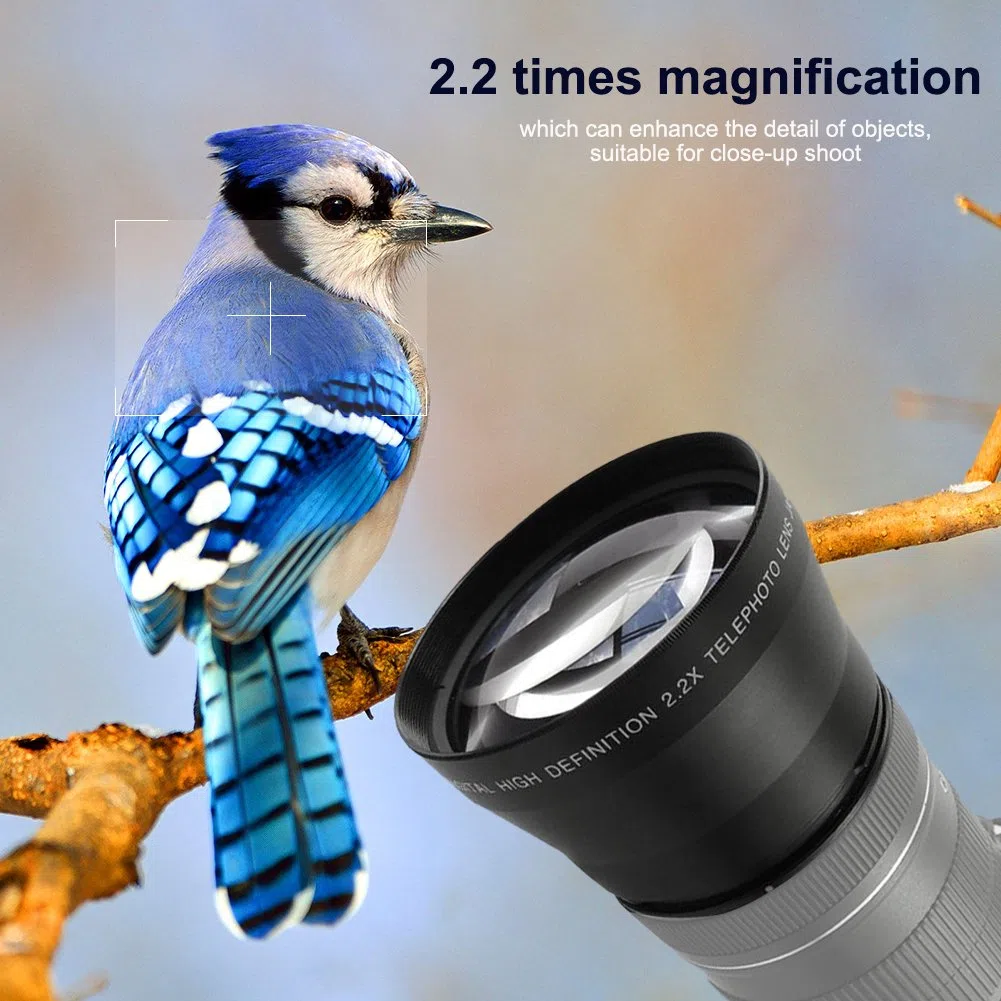 67mm 2,2X Telekonverter Teleobjektiv, Professionelle Universal Extender Kameras Zubehör für alle Spiegelreflex- und Digitalkameras Geeignet für alle Kameras mit 67mm Mount
