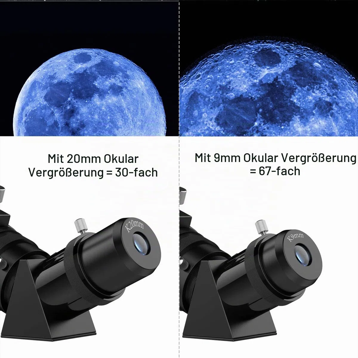 Teleskope für Erwachsene Astronomie, 80mm Aperture 600mm Refraktor Teleskop für Kinder, Anfänger, kompakte und tragbare Reiseteleskope mit Rucksack