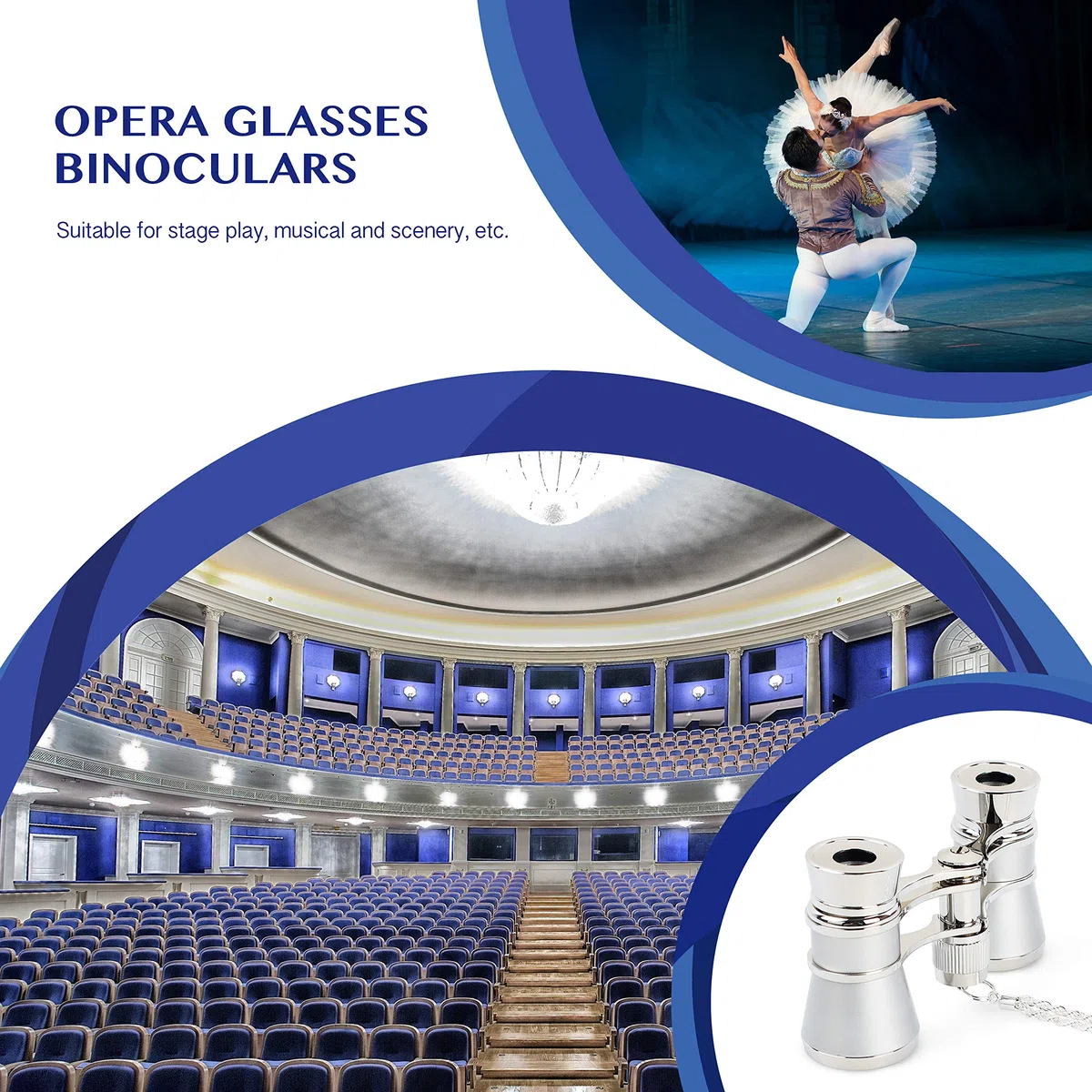 Fernglas mit 3-fach Vergrößerung für Theater, Oper, Pferderennen, AO3004, 3 x 25, von Aomekie