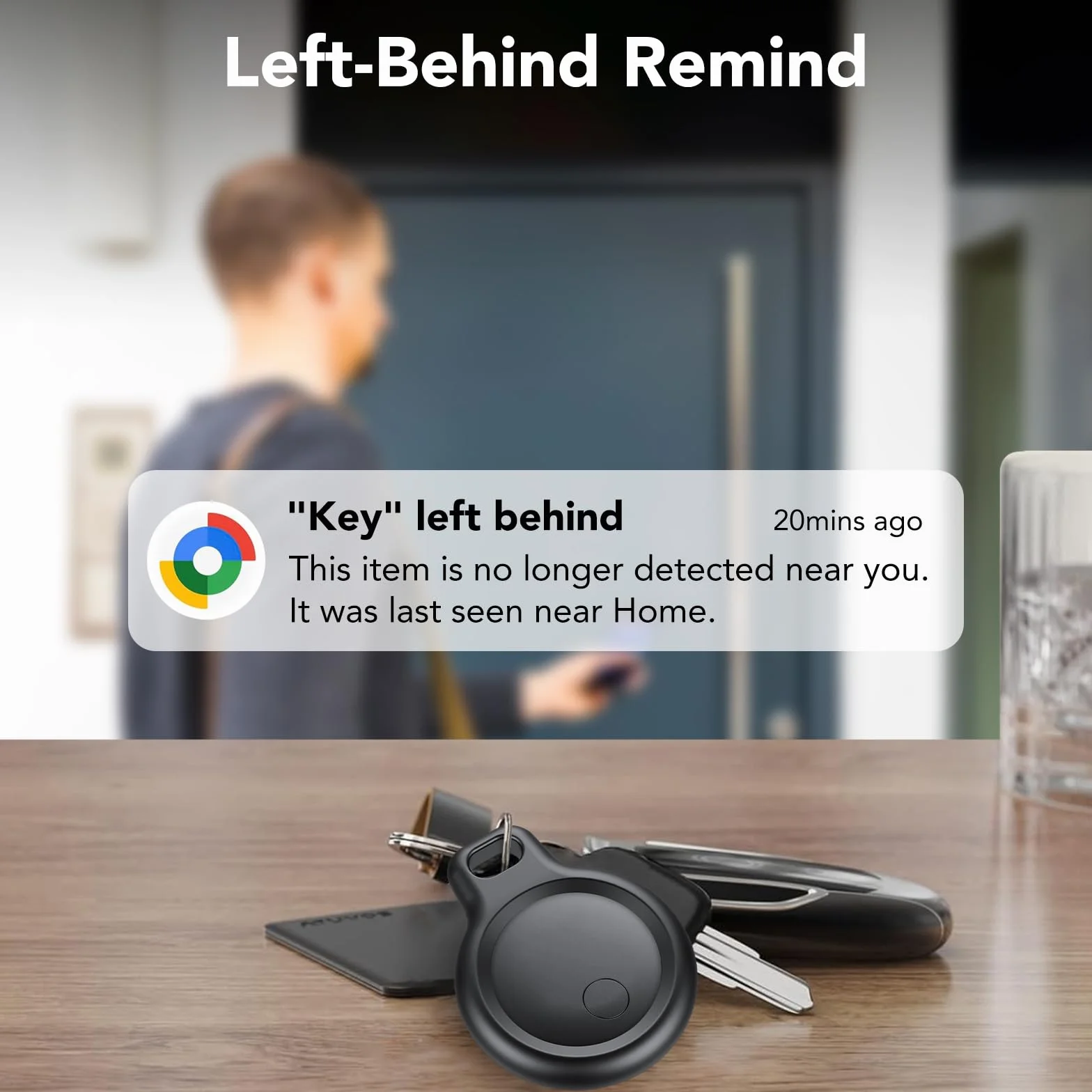 Tracker Tag Android Smart Tag, Schlüsselfinder KeyFinder kompatibel mit Google Mein Gerät Finden APP (Android NUR), Bluetooth Key Finder für Gepäck/Taschen/Koffer/Brieftasche (4er Pack)