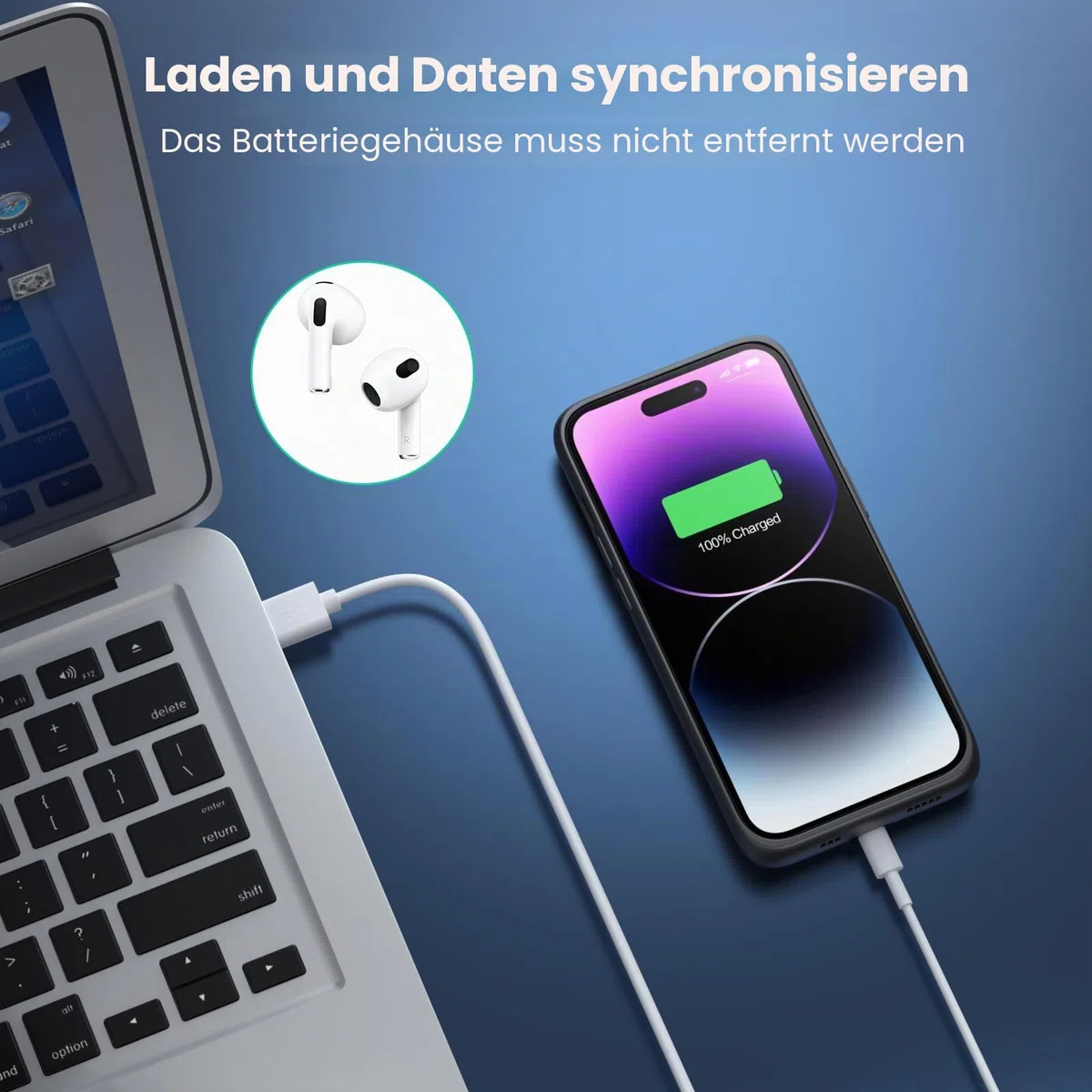 Feob Akkuhülle für iPhone 14 Pro,【2025 Neueste】 7200mAh Smart Battery Case Zusatzakku Ladehülle Tragbare Akku Hülle Abnehmbare Handyhülle Akku Powerbank hülle Akku Case für iPhone 14 Pro [6,1 Zoll]