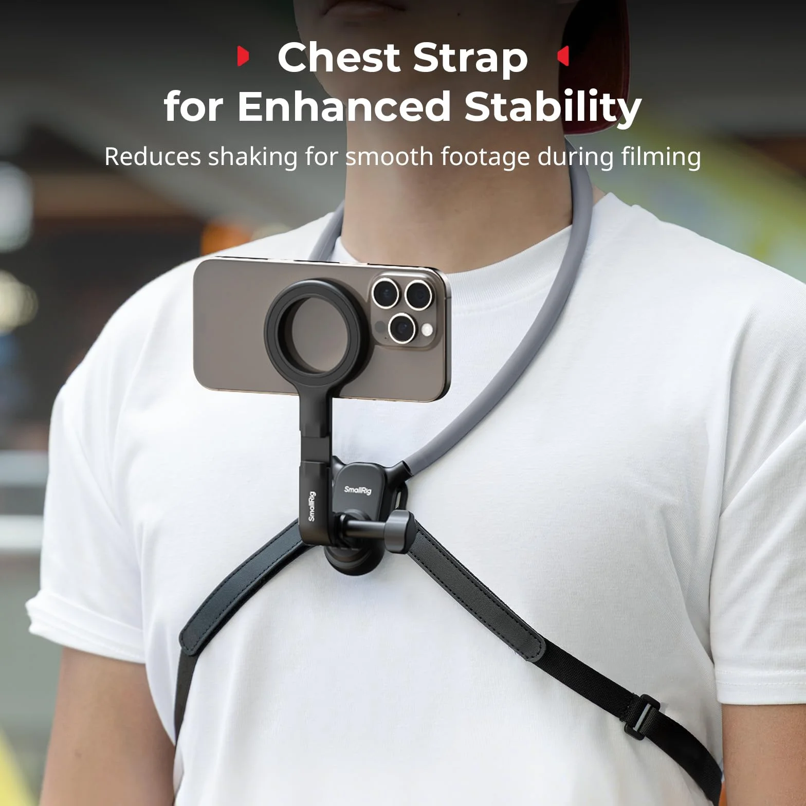 SMALLRIG Magnetische Halshalterung mit Brustgurt für Handy/Actionkamera,POV/Vlog Handyhalterung Brust für iPhone 17/16, für Android, Brusthalterung für GoPro, für DJI osmo/Action, für Insta360– 5127