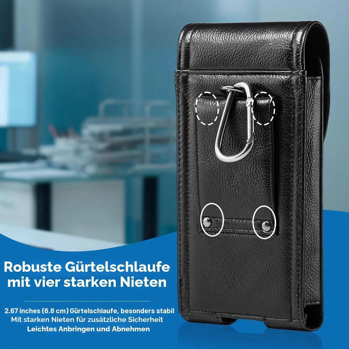 Echtes Leder Handy Holster, Gürteltasche mit Gürtelclip für iPhone 16 15 14 Plus, 17 16 15 14 Pro Max, Samsung Galaxy, S25 S24 S23 Ultra, S25+, Handyhüllen Handytasche Gürtel Tasche