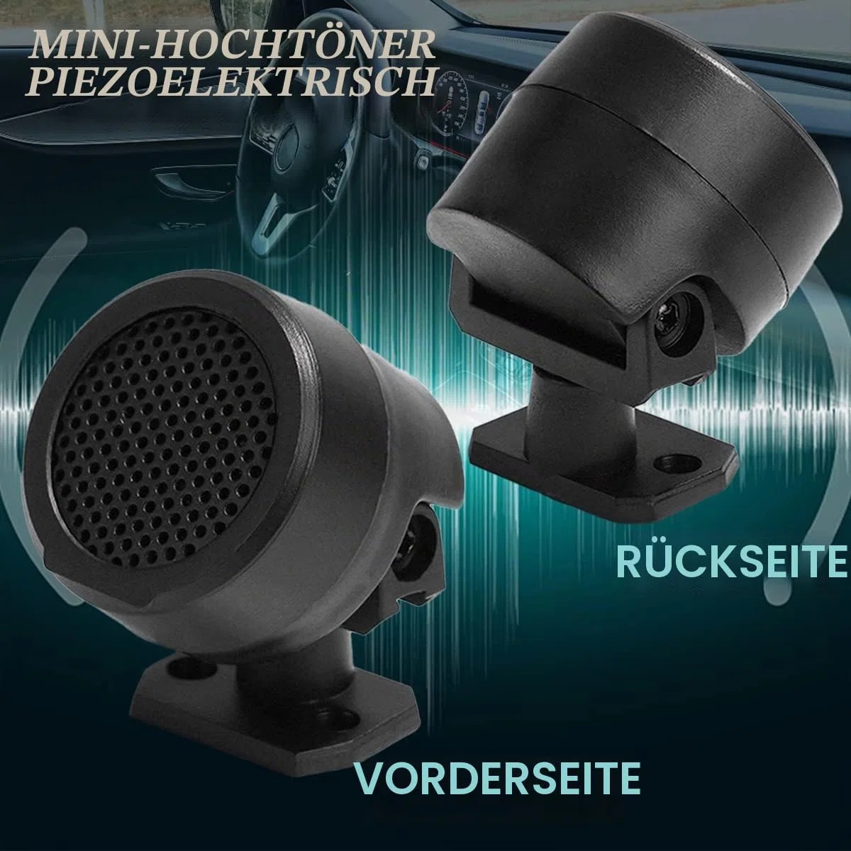 FERCAISH 4 Stück 500 W Autolautsprecher, TP-006A Hochleistungs-Stereo-Auto-Hochtöner, vertikale, runde, einfach zu installierende Lautsprecher für die Oberflächenmontage auf Auto, LKW und Boot (4p)