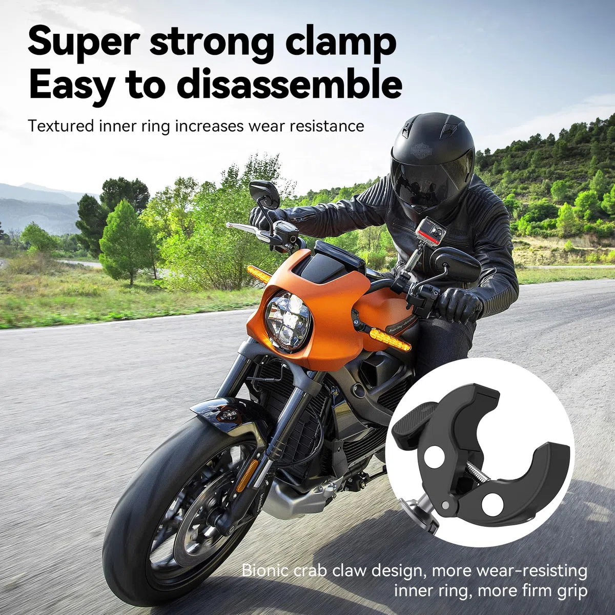 TELESIN Motorrad Halterung für GoPro, Fahrrad Halterung für DJI Action 6 5 Pro Osmo 360 Nano Pocket GoPro Hero 13/12/11/10 Insta360 X5, Kamera Zubehör mit Dual 360° Drehbare Kugelkopf, 1/4 Adapter