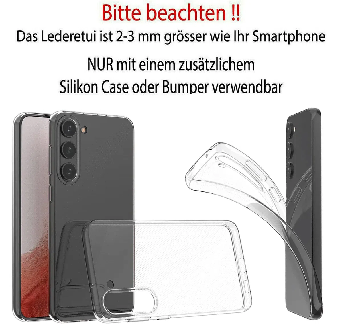 Suncase Etui Tasche kompatibel mit Samsung Galaxy S23 Plus 5G Hülle mit ZUSÄTZLICHER Case/Schale/Bumper Lasche mit Rückzugfunktion Handytasche Ledertasche Schutzhülle in antik-braun