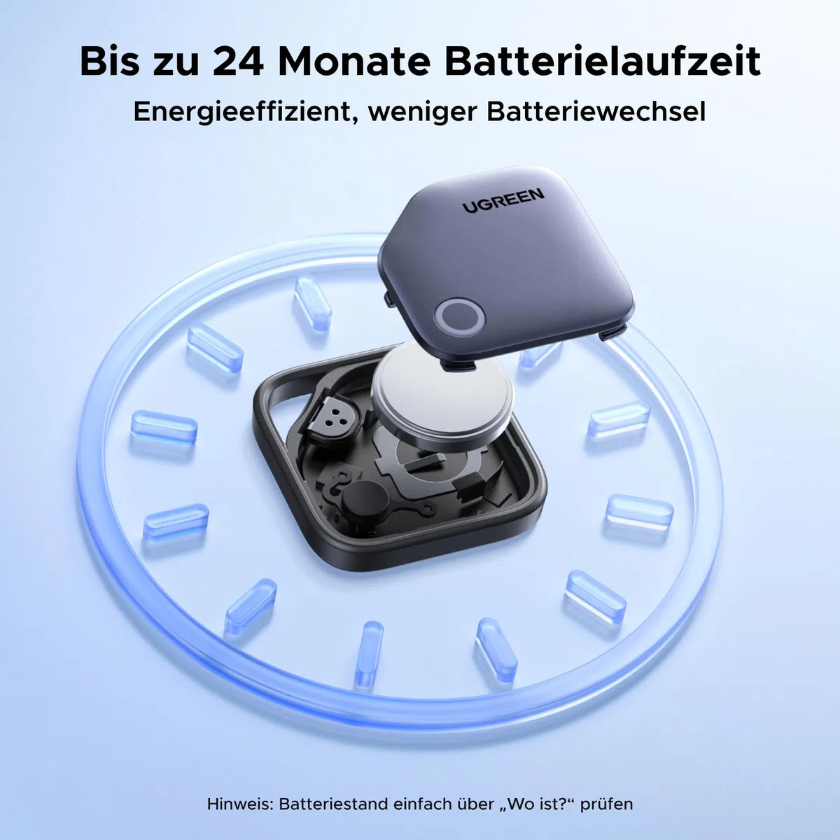 UGREEN FineTrack kompatibel mit Apple Find My (nur iOS), GPS Tracker, Schlüsselfinder mit Austauschbarer Batterie, 24 Monaten Batterielebensdauer, Tracker für Koffer, Keys, Reisepässe(4 Pack)