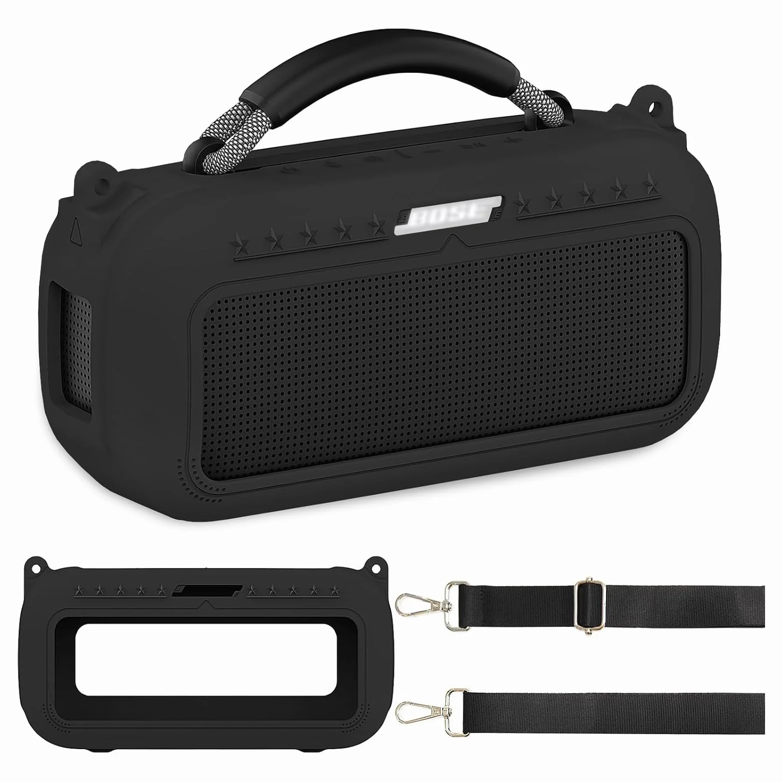 Silikon Case Cover und Srap für Bose SoundLink Max Portable Lautsprecher, weiche Schutzhülle für Bose SoundLink Max Portable Lautsprecher Zubehör (nur Case)