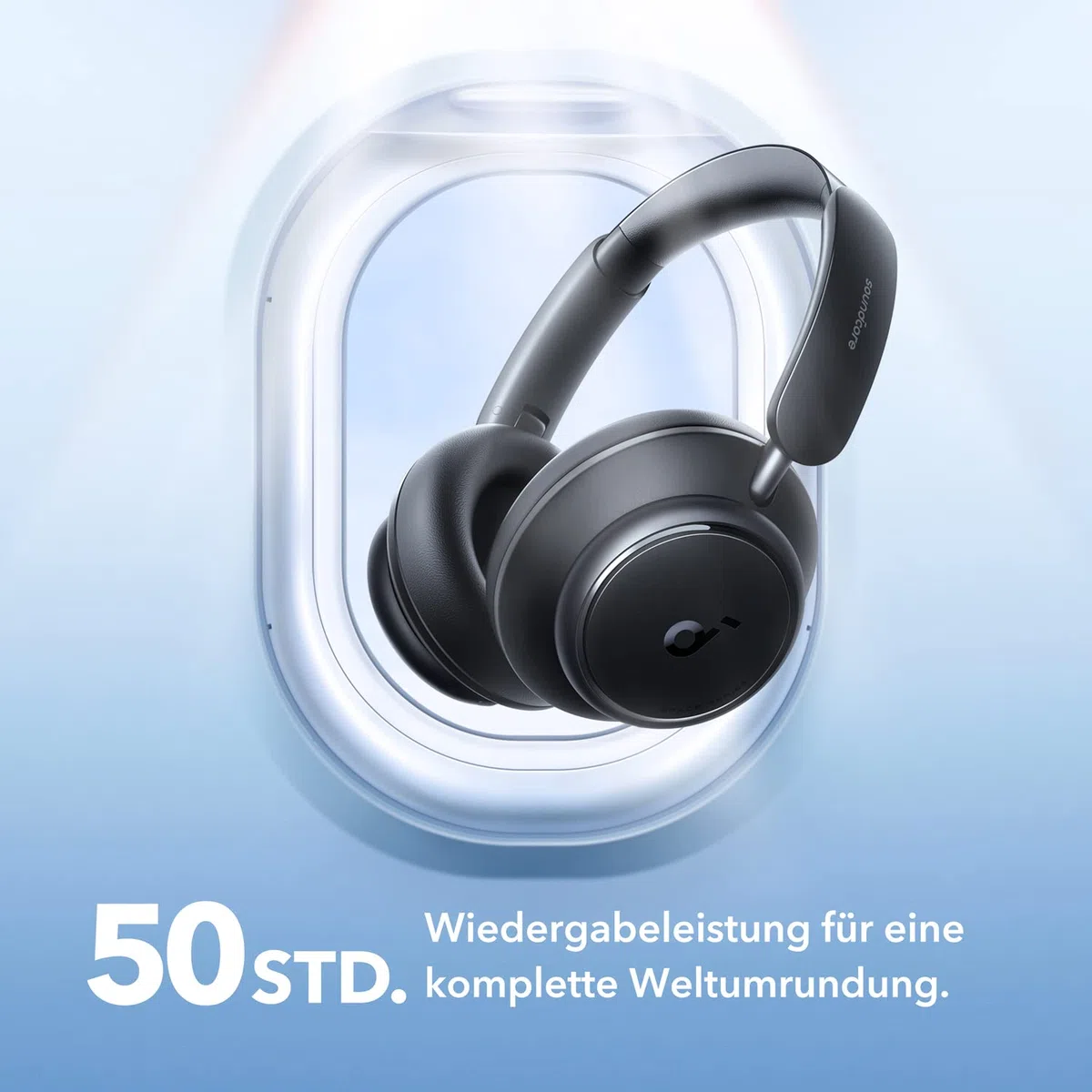 soundcore by Anker Space Q45 Bluetooth Kopfhörer, Adaptive aktive Geräuschunterdrückung bis zu 98%, 50 Std. Wiedergabe, App Steuerung, LDAC Hi-Res Wireless Audio, Leichtes Design, Kristallklare Anrufe