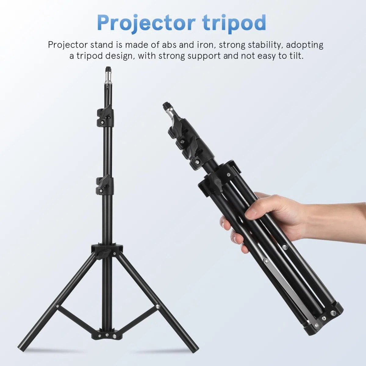 Hemobllo Beamer Ständer Höhenverstellbar 40-110 cm, Tragbares Projektor Stativ mit Ablage, Multifunktionaler Laptop Ständer Bodenständer für Heimkino, Büro und DJ Pult, 1/4 Zoll Schraube