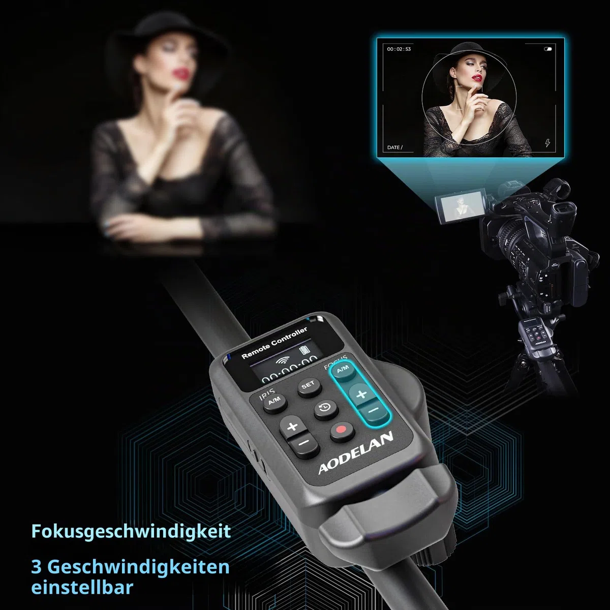AODELAN Lanc Camcorder Wireless Zoom Controller für Sony und Canon Videoaufnahmen Fernbedienung mit 2,5 mm Klinkenkabel, Fokus, Iris für Canon Vixia HF G40, G50, G70, G60, XA11, XA50