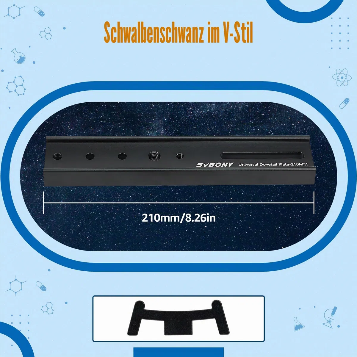 SVBONY Guide Star Schwalbenschwanz-Montageplatte (210mm)