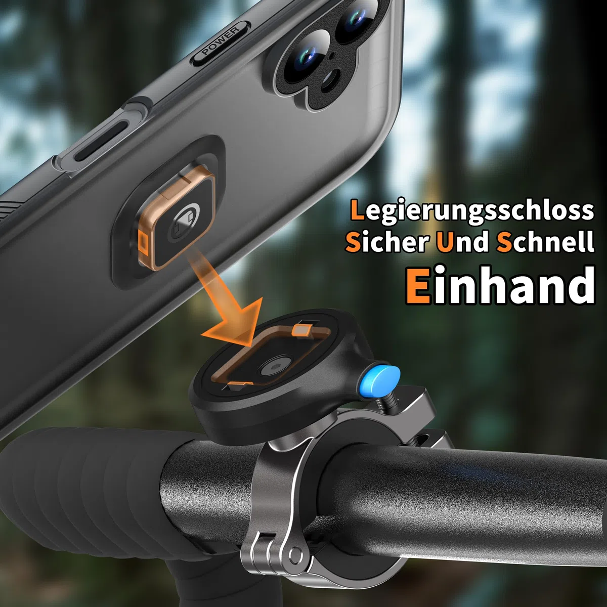 Cozycase Handyhalterung Fahrrad für iPhone 14 Wasserdicht - 【EIN Knopf Entriegeln+Automatisches Schloss】 Bike Phone Holder/Mount Handy Halterung Motorrad Lenker Rennrad Scooter eBike MTB Waterproof